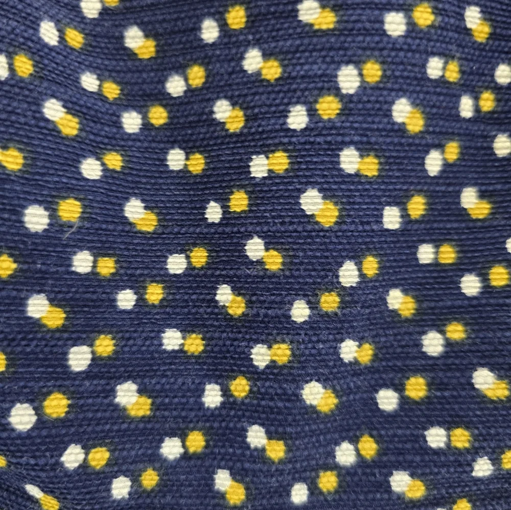 BODEN Navy Blue W/ White&yellow Dots S Sleeve Shift Zip Back Cotton Dress. Sz 8 - Picture 4 of 12